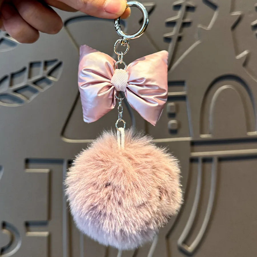 Cute Metal Keychain Pendant Beaded Bookbag Girl's Bag Charm  Style Cartoon Design Half Handmade Flower