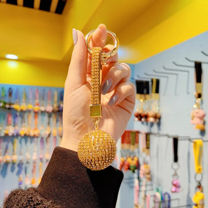 Creative Gift New Crystal Ball Car Keychain Glittering Diamond Ladies Handbag Pendant Christmas Valentine's Day New Year