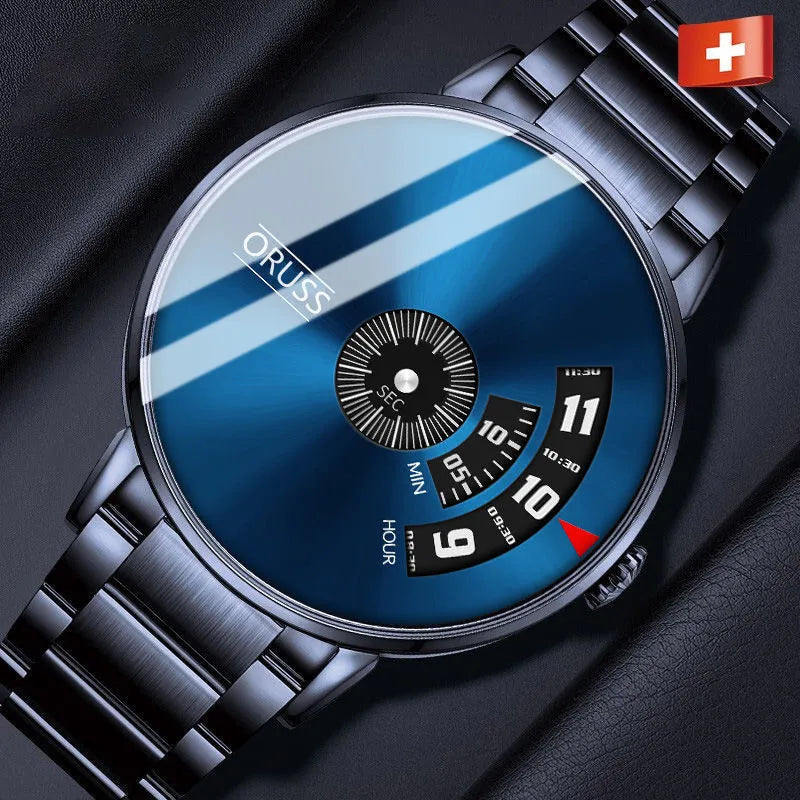 casual solid color single folding buckle quartz men's watches