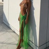 women's vacation solid color hollow out 1 piece cover ups