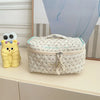 elegant ditsy floral cotton square makeup bags