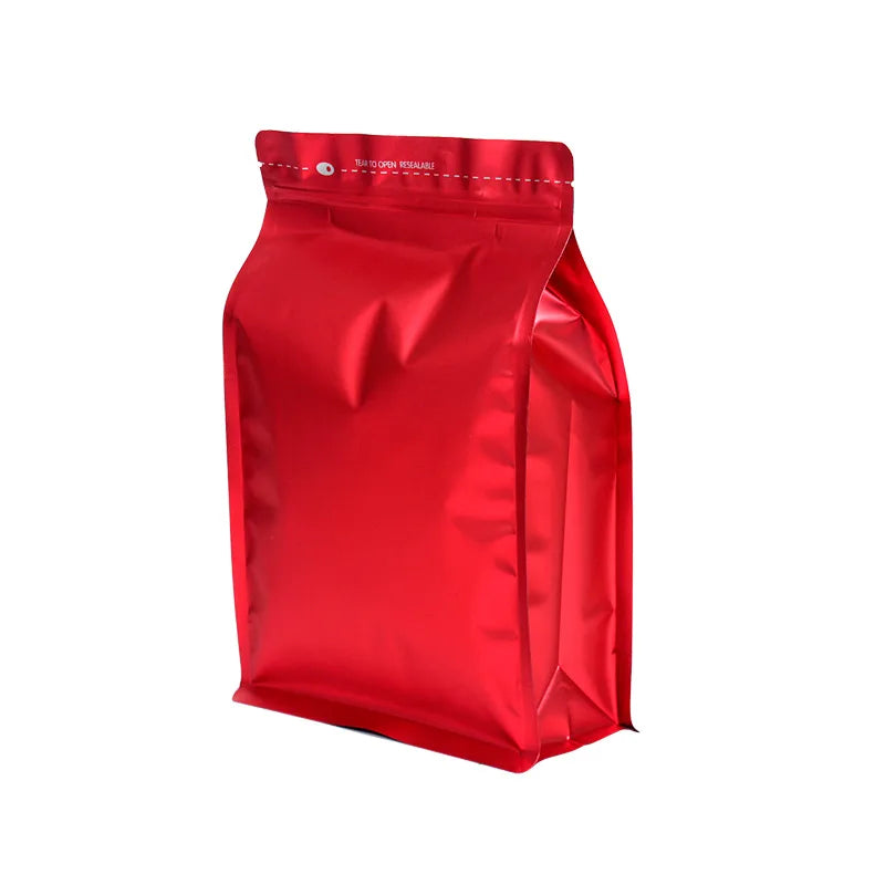 Tea nut leisure food aluminum film Eight-side sealing bag self-standing packaging candy fried goods self-standing zipper packaging bag