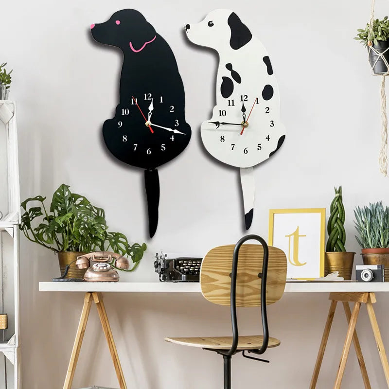 Cute Dog Alloy pendant Wall Clock Artificial Decorations