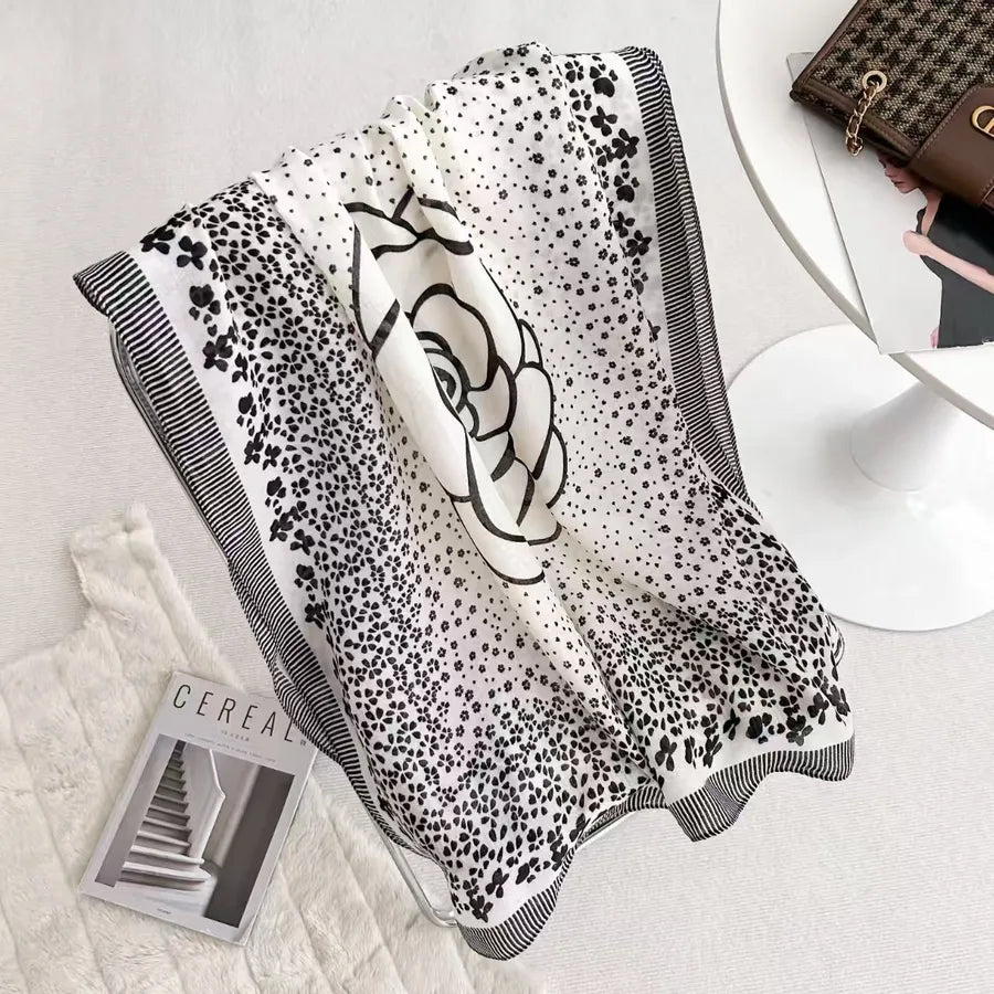women's fashion star heart shape cotton and linen printing cotton linen scarves
