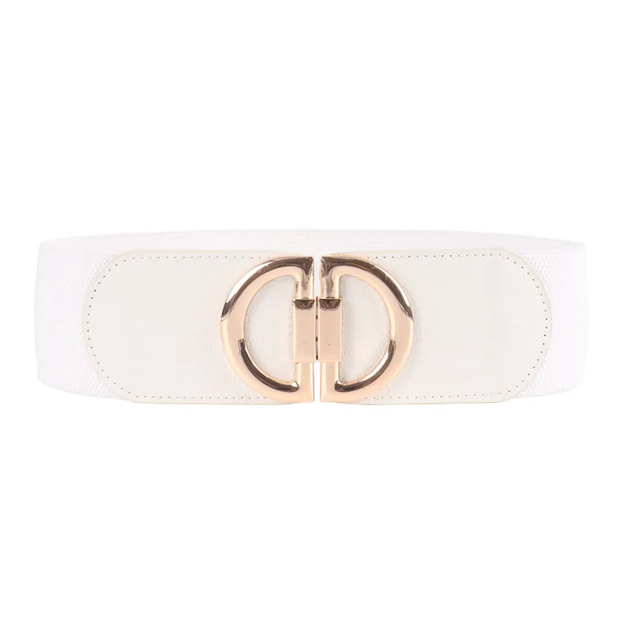 simple style solid color pu leather alloy plating women's leather belts