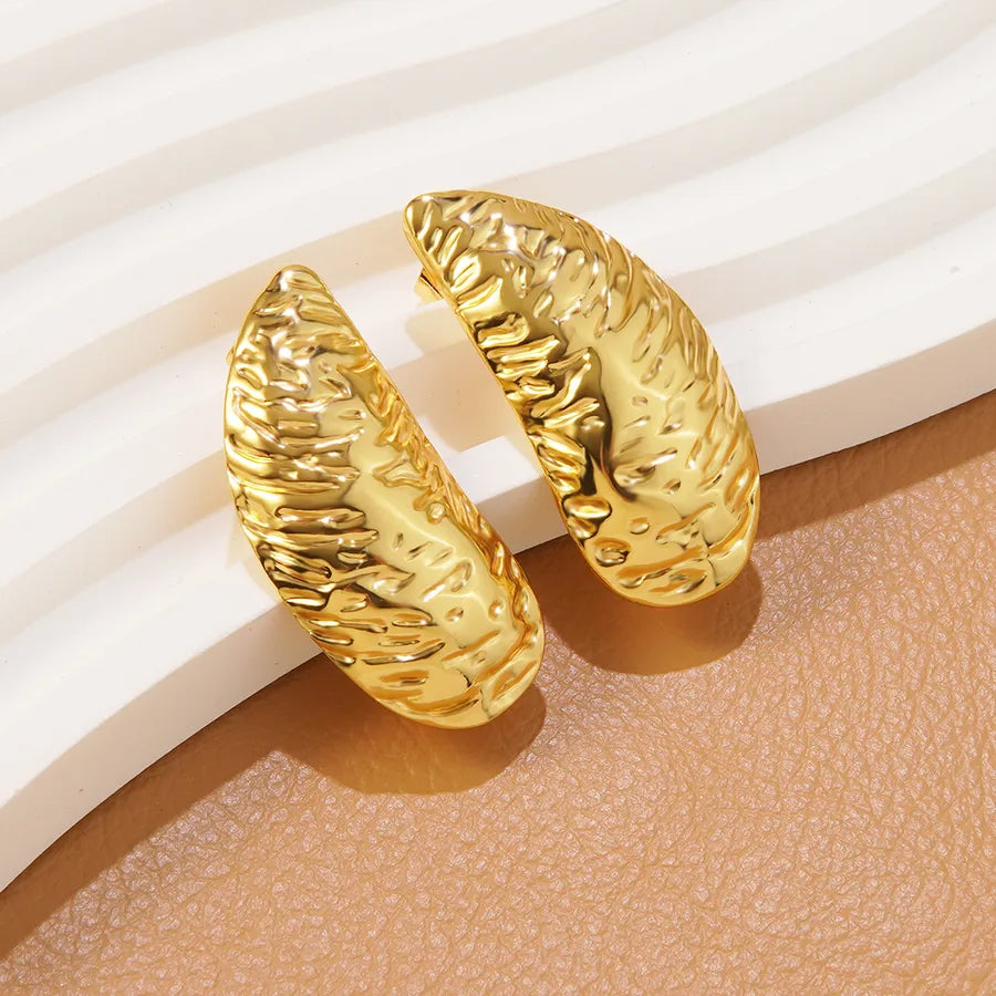 1 Pair Classic Style Geometric 304 Stainless Steel 18K Gold Plated Ear Studs