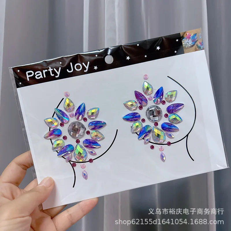 Halloween face stickers chest stickers body tattoo stickers resin acrylic Diamond stickers   tattoo stickers wholesale