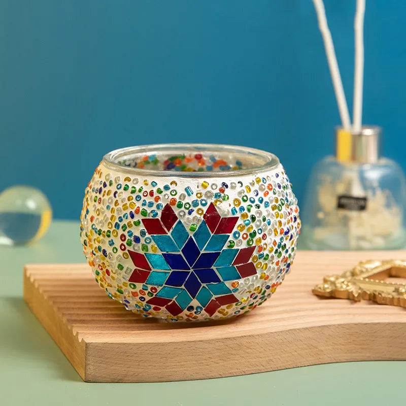 No Retro Geometric Glass candlestick