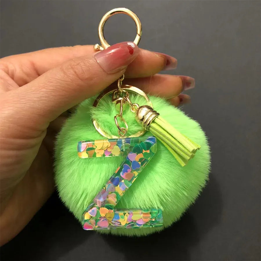 Simple Style Classic Style Letter Hairball Resin Unisex Bag Pendant Keychain