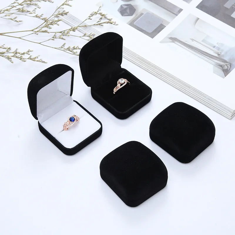 fashion solid color flannel earrings packing jewelry box wholesale