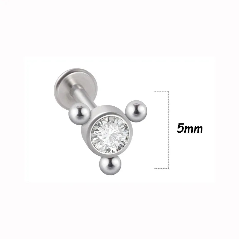 1 Piece Lip Rings Simple Style Classic Style Solid Color 316L Stainless Steel  G23 Titanium Ear Cartilage Rings & Studs