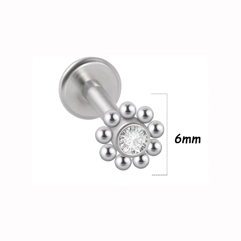 1 Piece Lip Rings Simple Style Classic Style Solid Color 316L Stainless Steel  G23 Titanium Ear Cartilage Rings & Studs