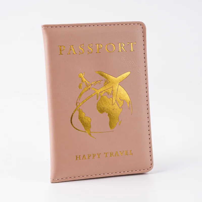 Unisex Basic Classic Style Solid Color Pu Leather Passport Holders