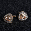 casual triangle alloy plating inlay rhinestones men's cufflinks