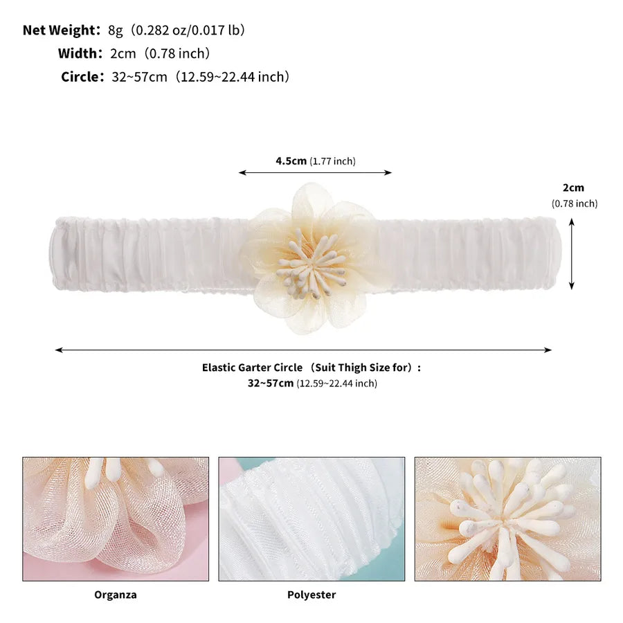Sexy Lace Elastic Stocking Ties Handmade Butterfly Knot Bridal Garter Belt Flower Leg Ring Wedding Party Celebration Accessories