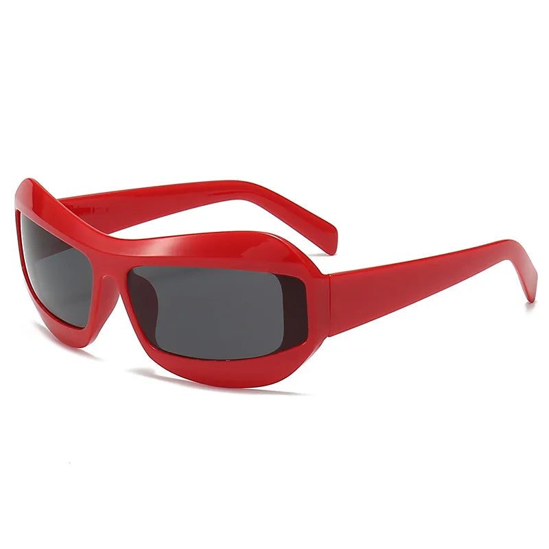 streetwear color block ac special-shaped mirror full frame men's sunglasses
