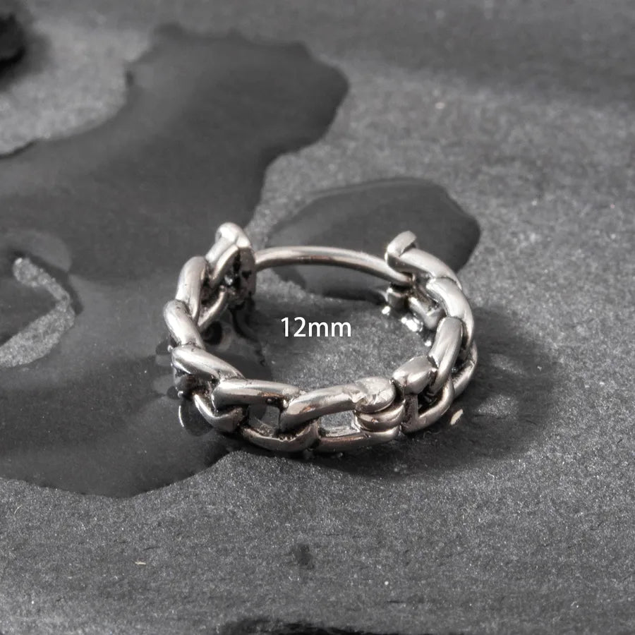 1 Piece Hip-Hop Vintage Style chain 316 Stainless Steel  Hoop Earrings