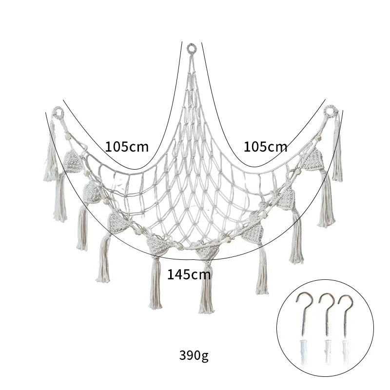 Cotton Rope Triangle Toy Net Pocket Hand-woven Children's Toy Storage Decorative Triangle Pocket Decorative Hanging Pocket