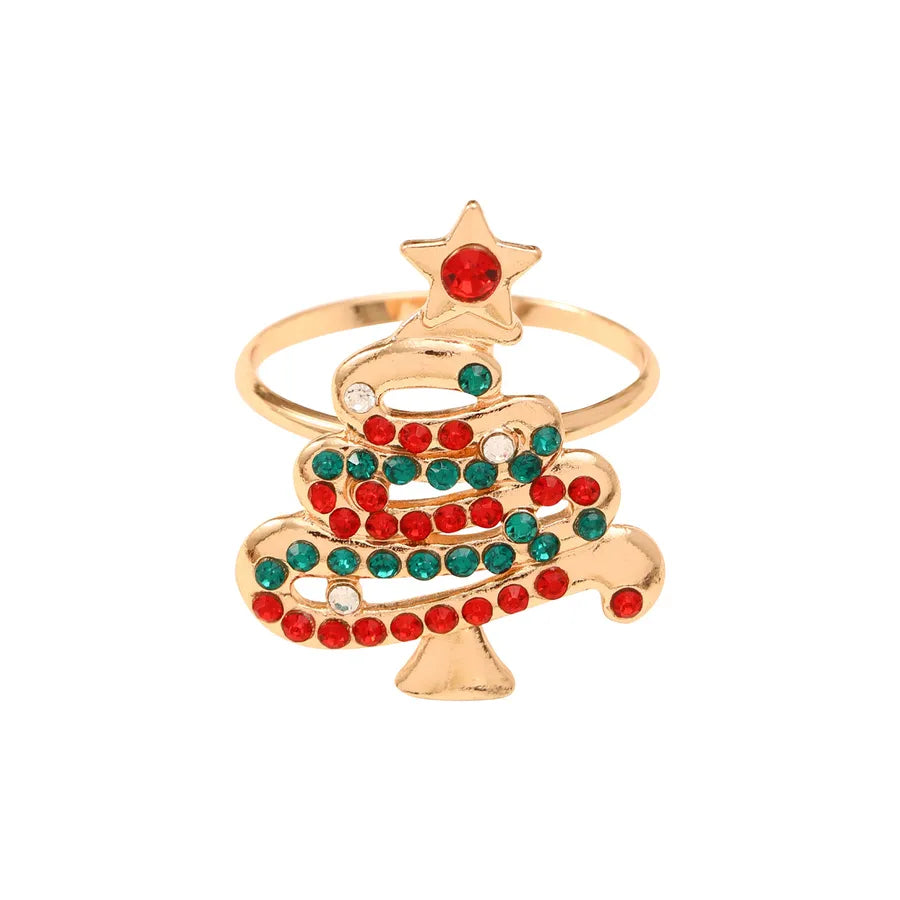Christmas Casual Elegant Glam Christmas Tree Alloy napkin rings 1 Piece
