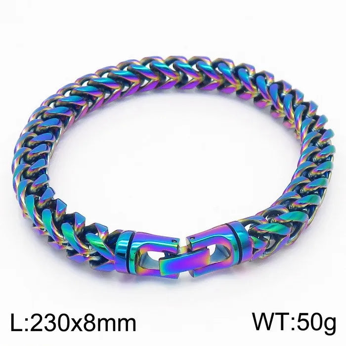 Stainless Steel 18K Gold Plated Hip-Hop Rock Plating Solid Color Bracelets