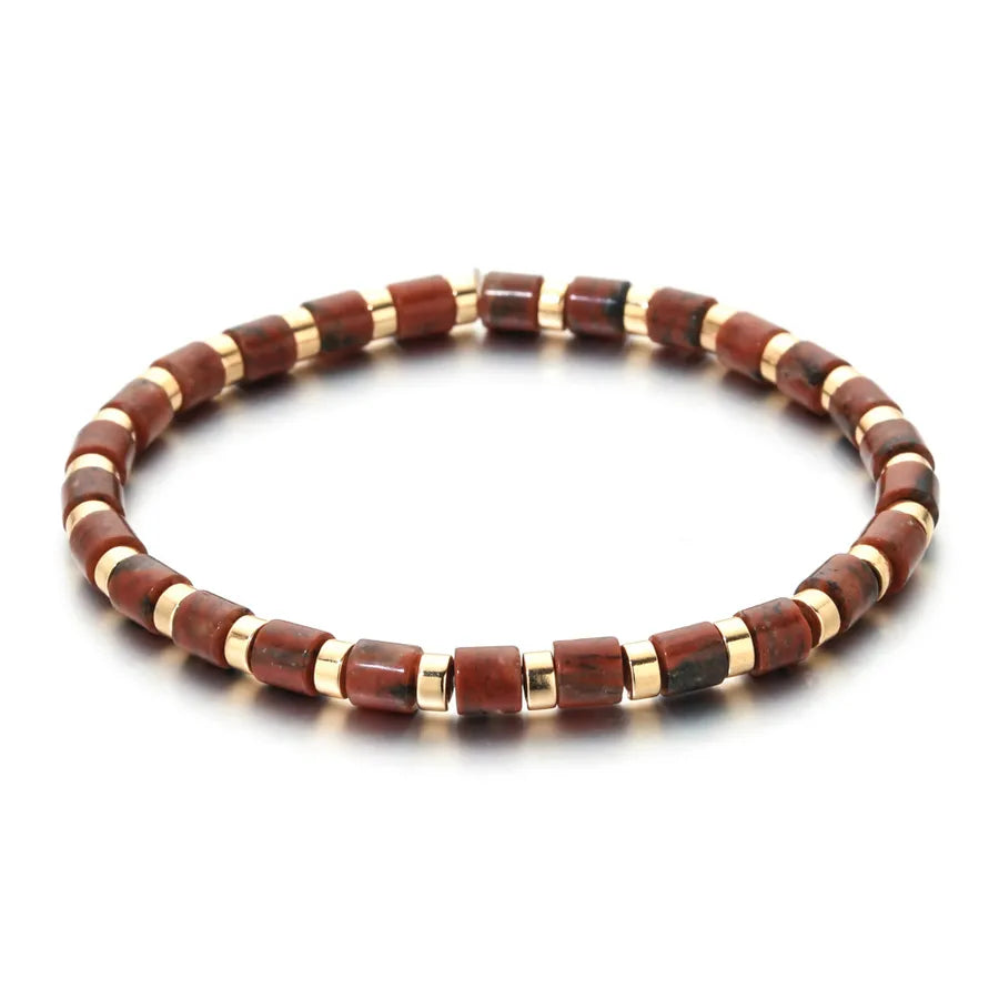 Ethnic Style Geometric natural stone Agate Beaded Chain Bracelets In Bulk