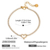 Elegant Sweet Simple Style Heart Shape Bow Knot 304 Stainless Steel Beaded Chain Tennis Chain Bracelets In Bulk