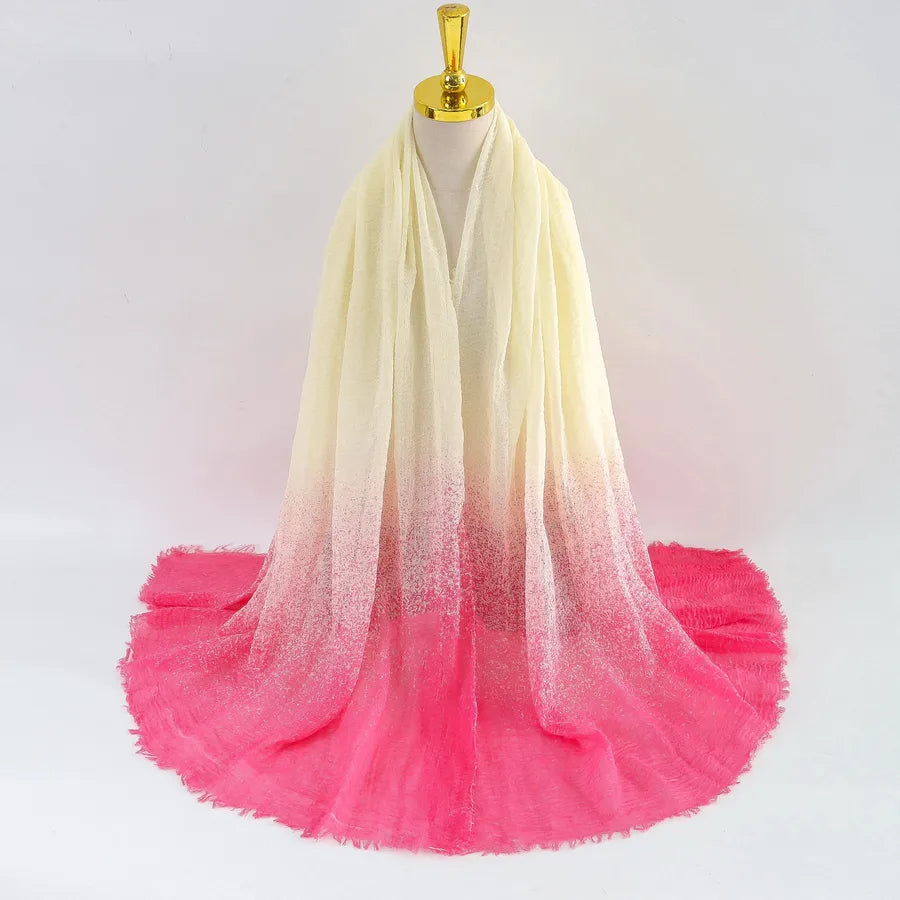 Women's Elegant Simple Style Gradient Color Viscose fiber Scarf