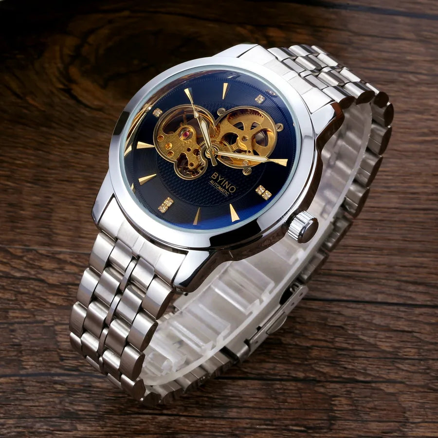 Business Solid Color Single Folding Buckle Mechanical Watch Men's Watches