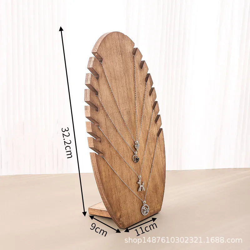 Simple Style Oval solid wood Patchwork Jewelry Display 1 Piece