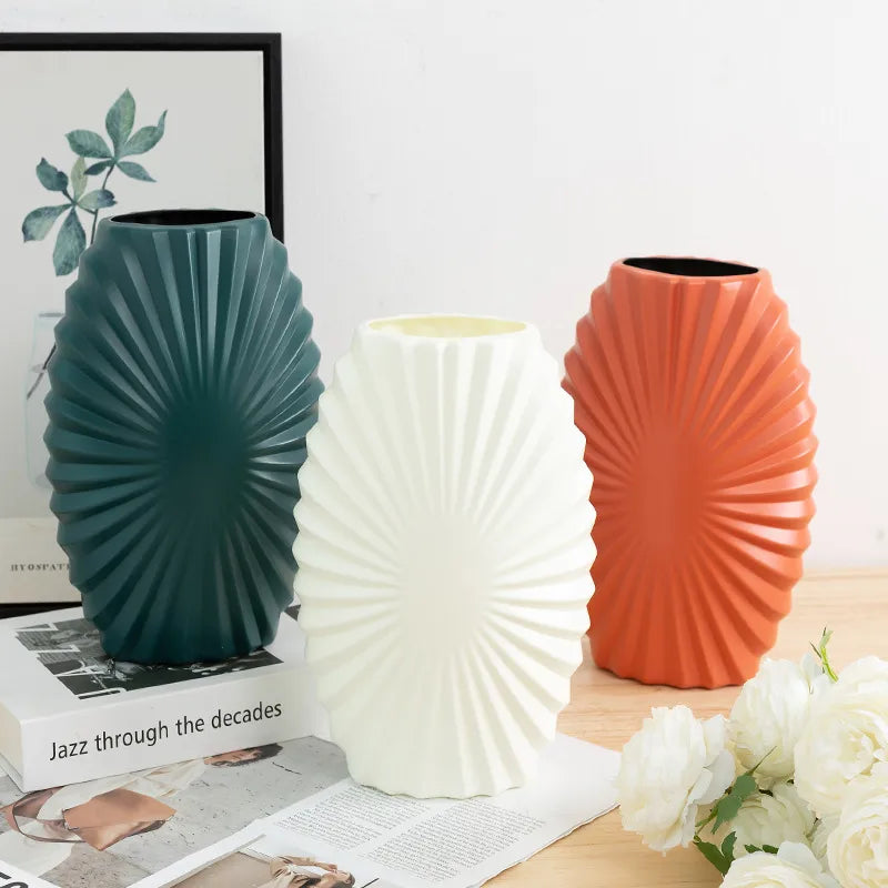 Simple Style Waves Plastic Vase Artificial Decorations