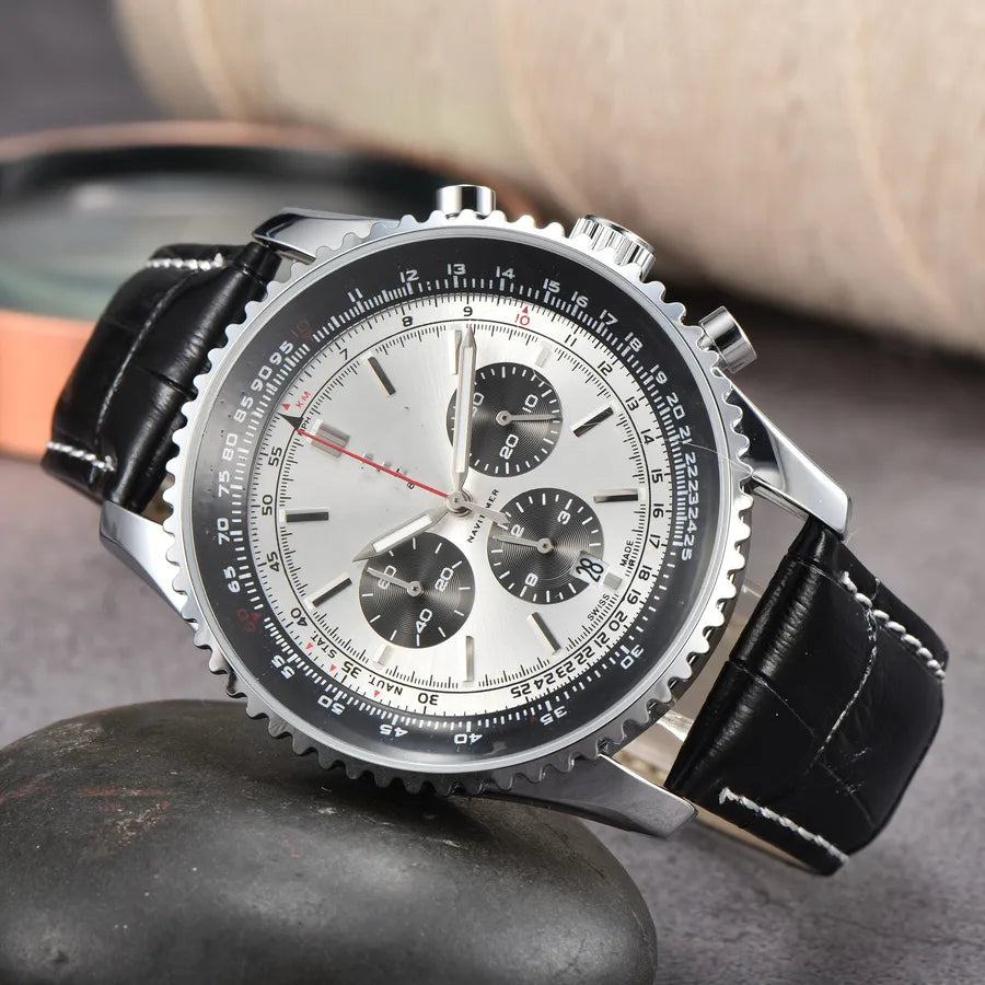 Business Simple Style Solid Color Butterfly Double Snap Quartz Men's Watches