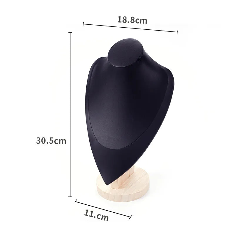 1 Piece PU Wood Simple Style Solid Color Jewelry Display Bust