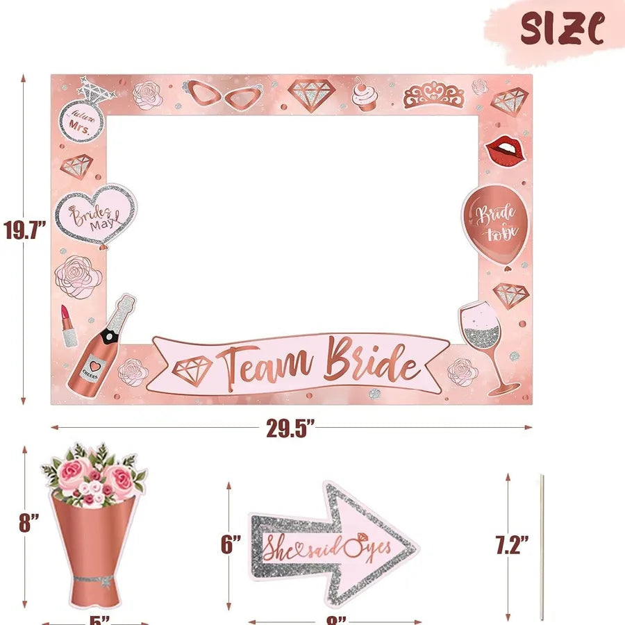 Bachelor party Wedding bride wedding bride to be photo props Team bride handheld paper photo frame
