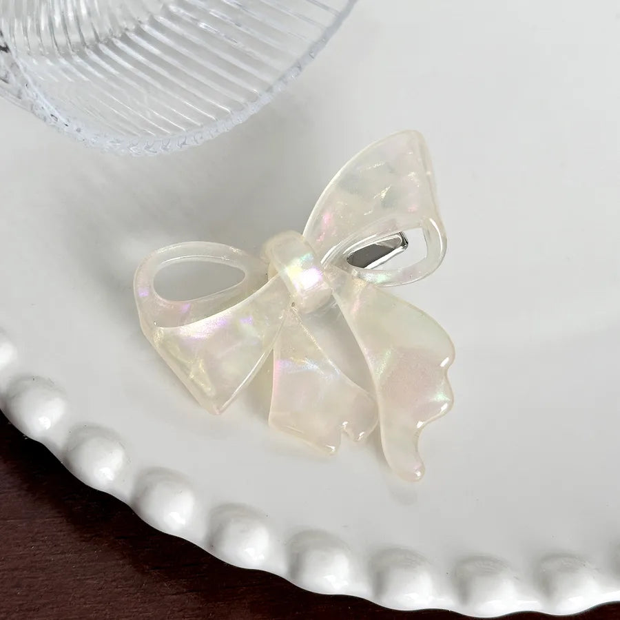 Sweet Versatile 3D Butterfly Knot Hair Clip High Ponytail Side Duckbill Clip Acetate Hair Accessories For Women Simple Style