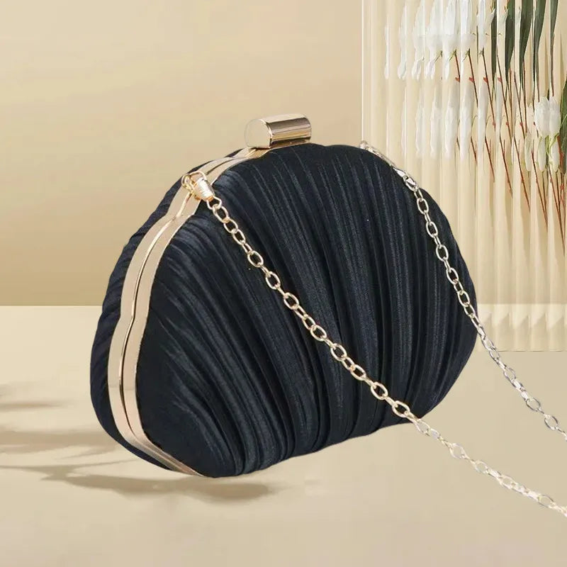Elegant Evening Clutch Bag For Women Chinese Style Cheongsam Handbag Fashionable Printed Polyester Oval Shaped Box Bag
