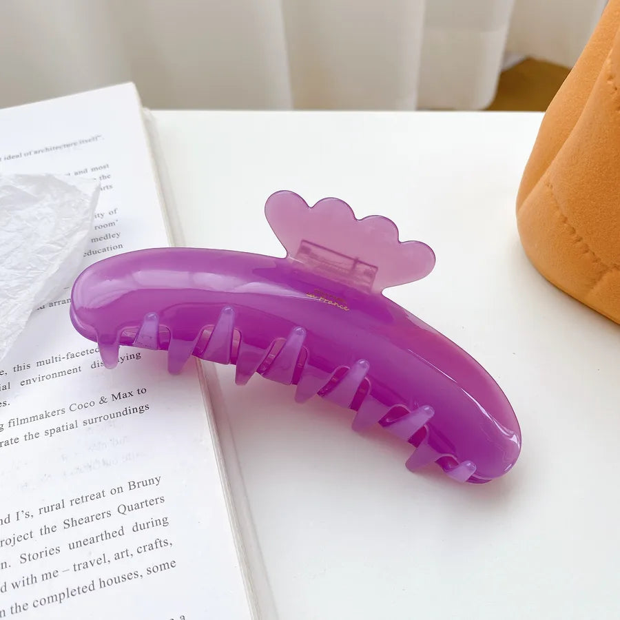 Dove Fashion New Style Bright Surface Solid Color Large Size Acetate Hair Clip Elegantly Designed Golden Label Shark Tail Clip