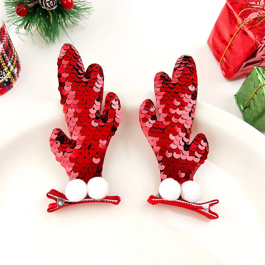 Christmas Antlers Hairpin Internet Celebrity Mori Christmas Tree Barrettes Girl Elk Side Clip Sequins Duckbilled Headdress