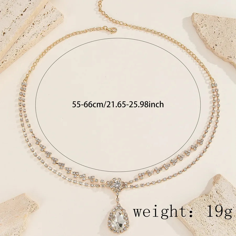 Fashionable Wedding Hair Accessories Rhinestone Hair Chain Diamond forehead Bracelet Bride Alloy Geometric Pattern Headwear