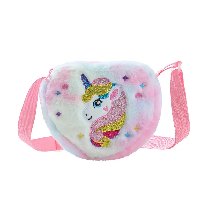 New in stock Plush Loving Heart Storage Children's Cartoon  Shoulder Bag Cute Girl's Daily Wear Crossbody