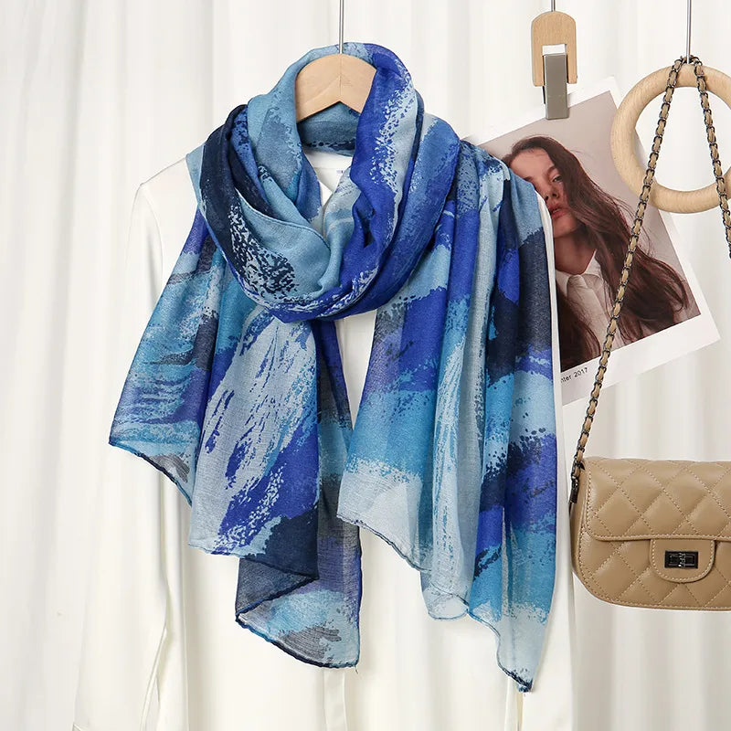 Women's Simple Style Color Block Voile Scarf