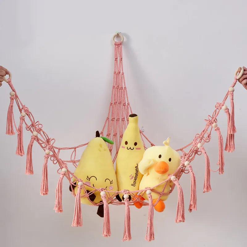 Cotton Rope Triangle Toy Net Pocket Hand-woven Children's Toy Storage Decorative Triangle Pocket Decorative Hanging Pocket