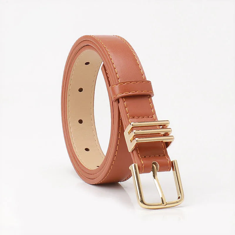Basic Simple Style Solid Color Imitation Leather Alloy Unisex Leather Belts
