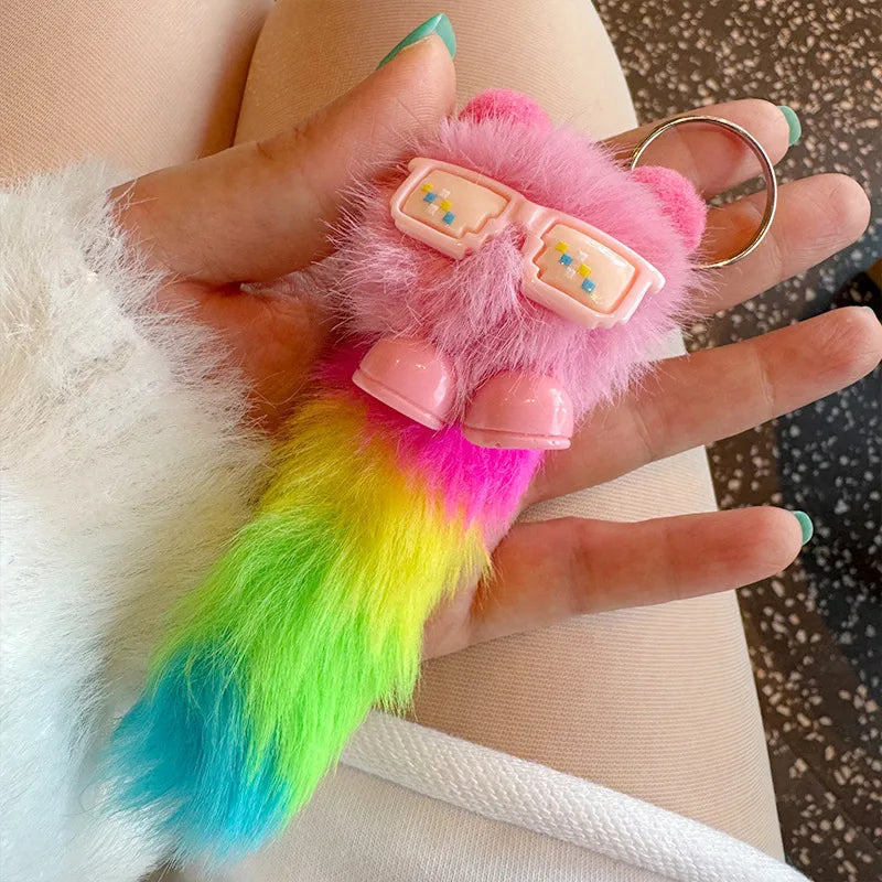 Handmade Cute Plush Keychain Bag Charm Creative Little Person Girl Heart Gift Soft Cotton Cartoon Style Decorations Accessories