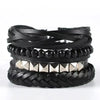 Exclusive for  Four-Piece Card Woven Bracelet Leather Bracelet Multi-Layer Suit Punk Pagoda Liu Ding Ornament Men's