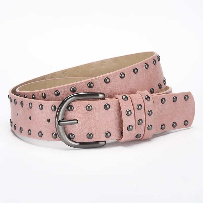 Casual Elegant Lady Solid Color Imitation Leather Alloy Plating Unisex Leather Belts