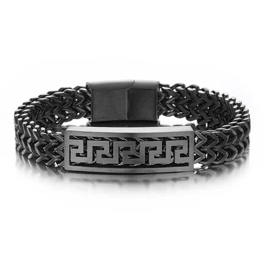 Hip-Hop Punk Simple Style Solid Color 304 Stainless Steel Men's Bracelets Men Chain Bracelets