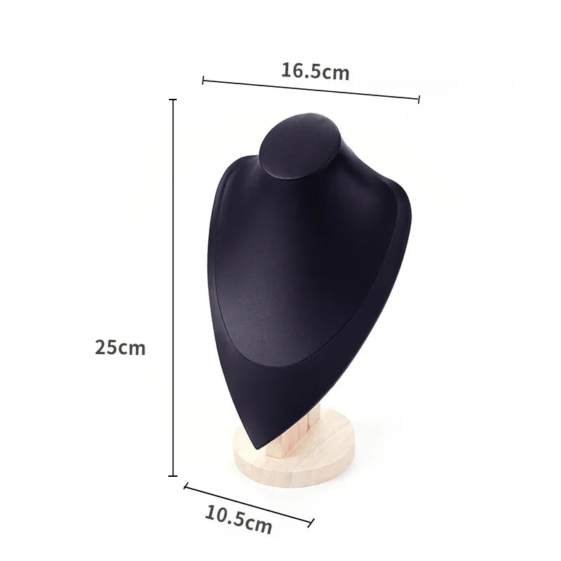 1 Piece PU Wood Simple Style Solid Color Jewelry Display Bust