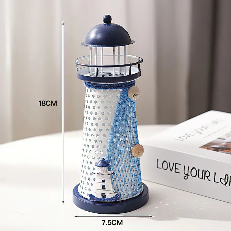 Marine Style Lighthouse Ship Bird Iron Ornaments Lighting Accessories
