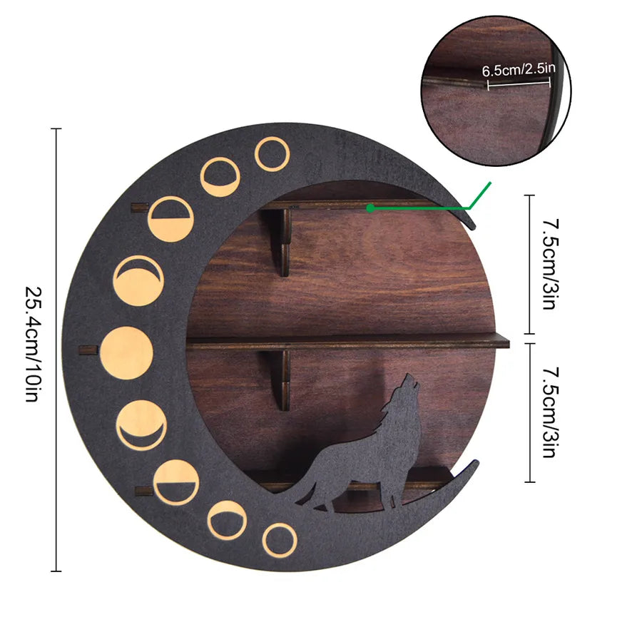 retro moon basswood storage rack 1 piece