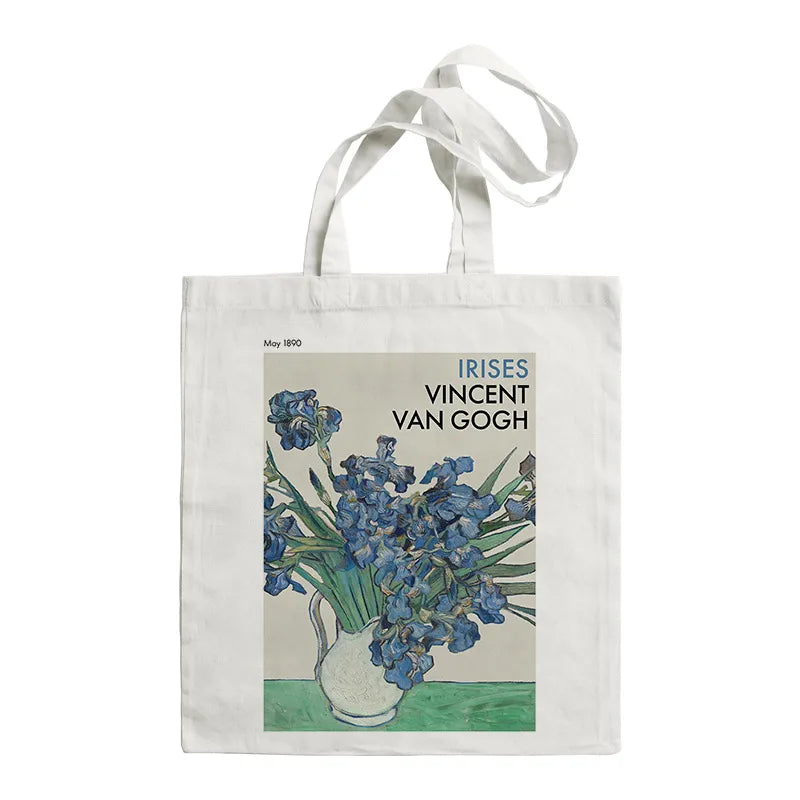 women's retro oil painting shopping bags